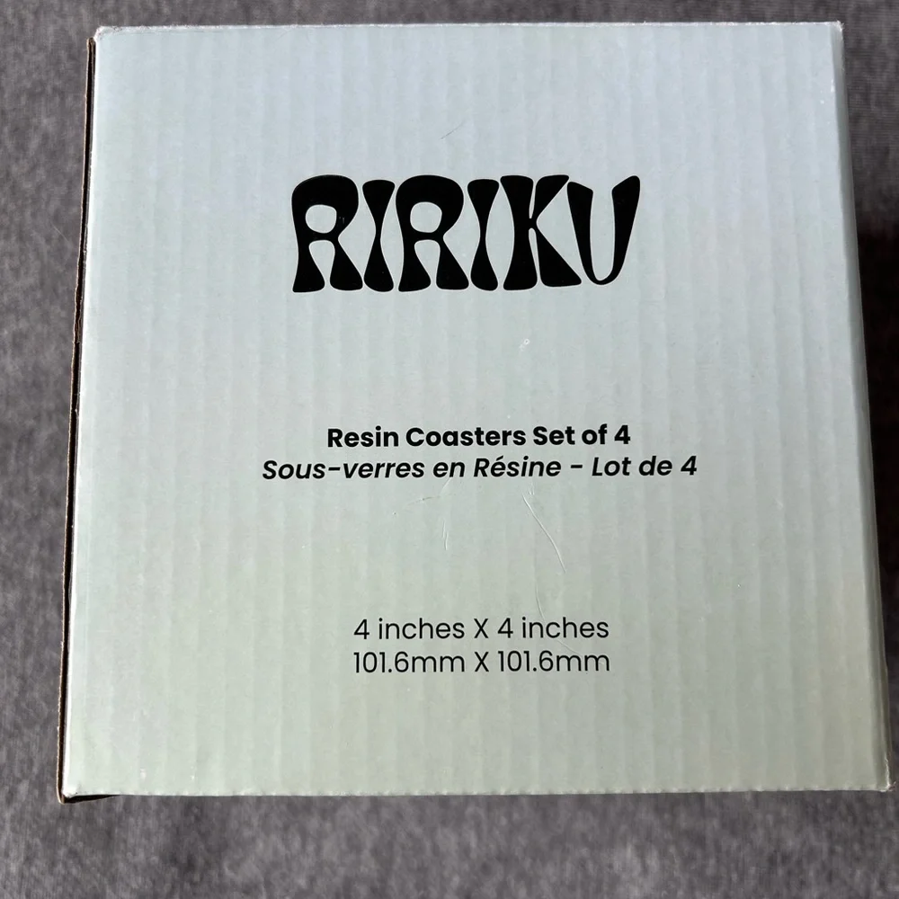 Ririku Resin Coasters Set of 4 Brand New in Box - Picture 4 of 5